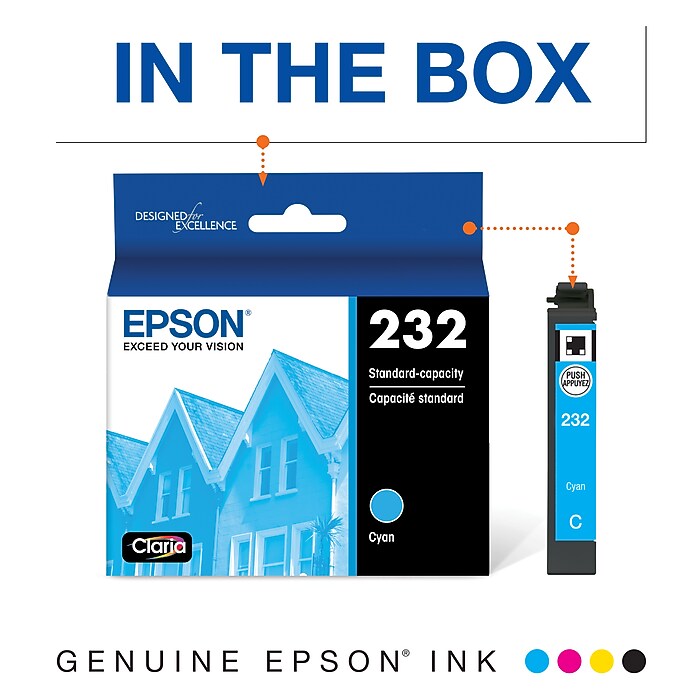 Epson 232 Cyan Standard Yield Ink Cartridge (T232220-S) | Staples