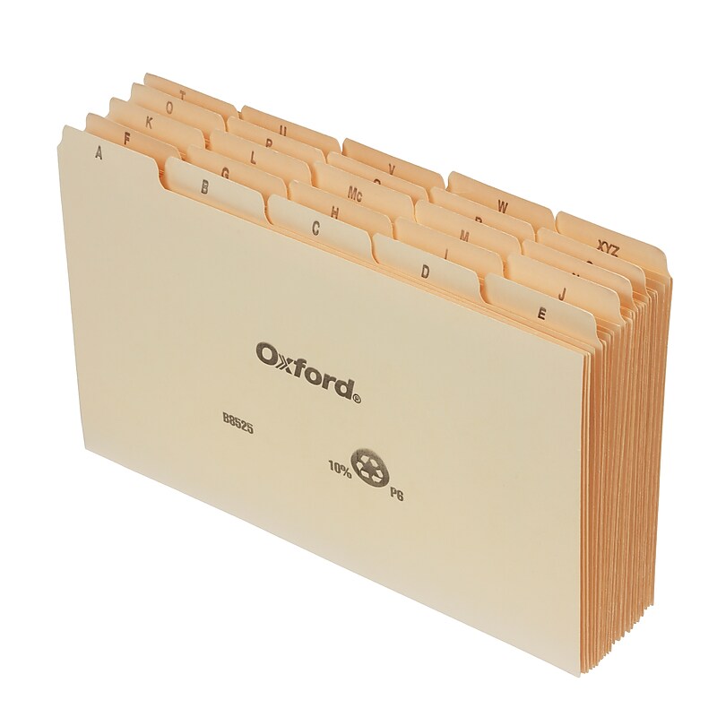 Oxford A-Z Index Card Guide Sets, 5" x 8", Manila, 25/PK (B8525) image 1