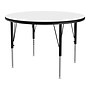 Correll 36" Round Activity Table, Height-Adjustable, Frosty White/Black (A36DE-RND-80)~#|#~41B763B5-2129-4642-B00C4F90D69C20DE_sc7