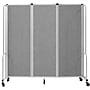 National Public Seating Robo Series 3-Panel Folding Mobile Room Divider, 72"H x 72"W, Grey Fabric (RDG6-3PT02)~#|#~41C16DD8-E578-4F09-855A0A2477C37E67_sc7