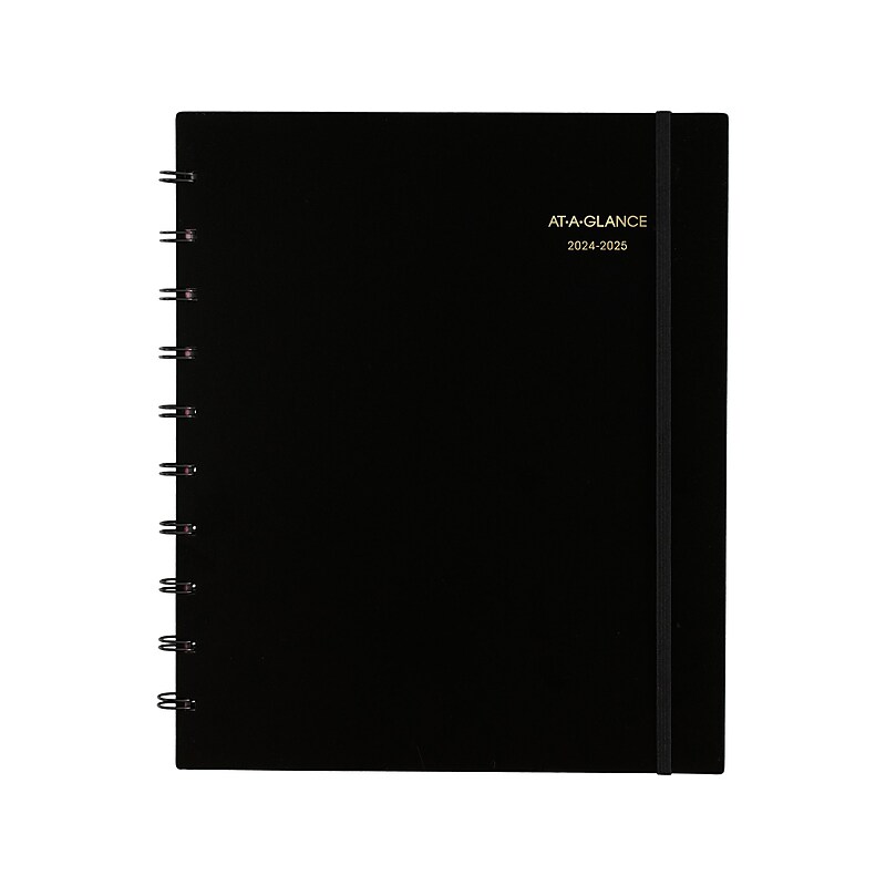 2024-2025 AT-A-GLANCE Move-A-Page 9" x 11" Academic Weekly & Monthly Planner, Poly Cover, Black (70-957E-05-25) image 1