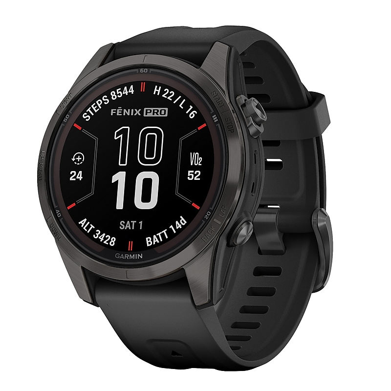Garmin fenix 7S Pro Smart Watch, 42 mm, Carbon Gray & Black (GRM0277610) image 1