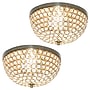 Lalia Home 13" Classix Crystal 2 Light Dome Shaped LED Flush Mount Ceiling Fixture, Antique Brass, 2/Set (LHM-2000-AB-2PK)~#|#~41CBD5C1-F89D-47C3-8B9CA948C37F0A2D_sc7