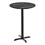 Flash Furniture TopGuard 31.25" Round Wood Dining Table with X-Base, Black Faux Marble/Black Base (STRD31BMAT2222B)~#|#~41D23AD3-D267-4AE5-823EDF39DC4D2FF8_sc7