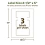 Avery EcoFriendly Laser/Inkjet Rectangle Multipurpose Labels, 2-1/2" x 5", White, 75/Pack (94246)~#|#~41DA4F35-EF68-4B37-BA75DF2E4D5AC018_sc7