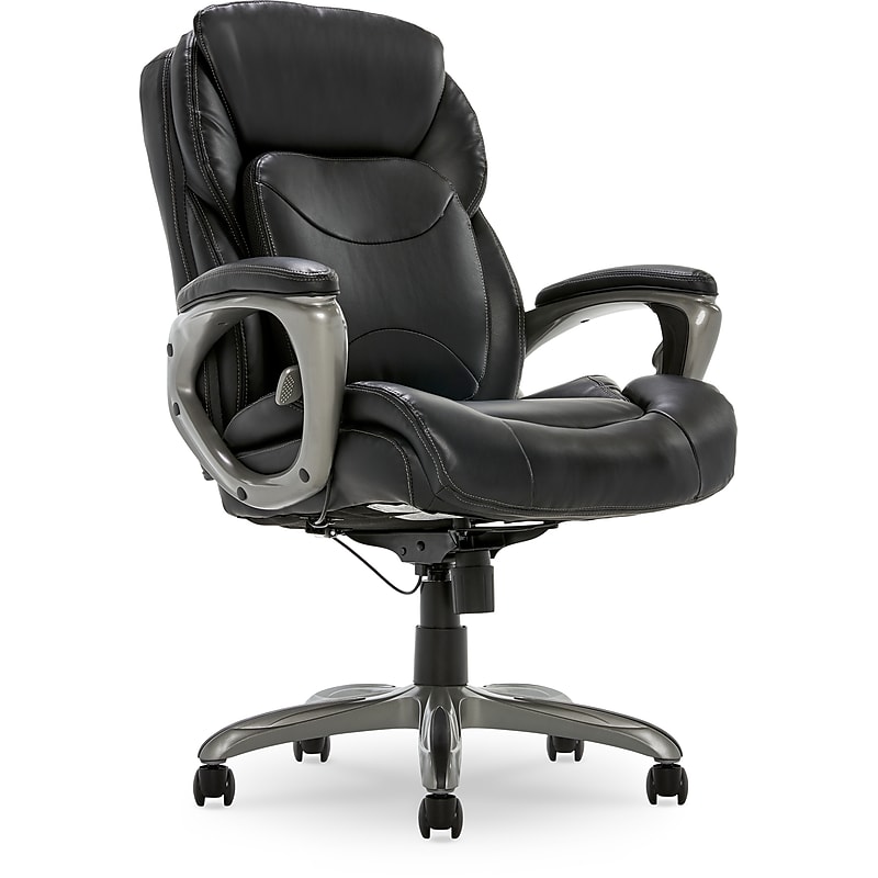 Serta My Fit Ergonomic Bonded Leather Swivel Executive Chair, Black (CHR100013) image 1