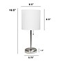 Creekwood Home Oslo 19.50" LED Table Lamp with USB Port, Brushed Steel/White (CWT-2012-WH)~#|#~41E29F7E-9783-42ED-B931477B1CE54749_sc7