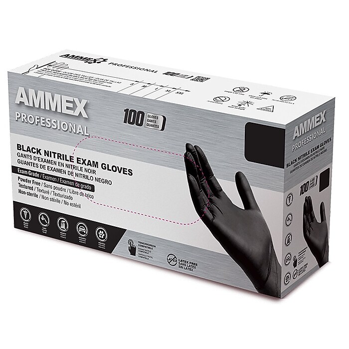 Ammex Professional Series Powder Free Nitrile Exam Gloves, Latex
