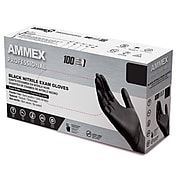 Ammex Professional Series Powder Free Nitrile Exam Gloves, Latex Free, Large, 100/Box (ABNPF46100)