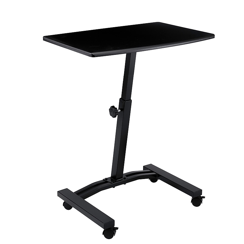 Seville Classics airLIFT 24"W Manual Rectangular Height Adjustable Mobile Sitting Desk, Black (OFF65994B) image 1