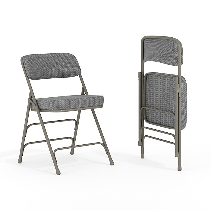 Flash Furniture HERCULES Series Fabric Folding Chair, Gray, 2/Pack
