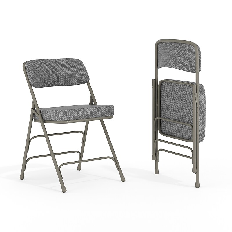 Flash Furniture HERCULES Series Fabric Folding Chair, Gray, 2/Pack (2HAMC320AFGRY) image 1