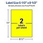 Avery Laser/Inkjet Rectangle Multipurpose Labels, 5.5" x 8.5", Neon Yellow, 160/Box (94229)~#|#~41EF5F70-1D71-4D16-94E2DF30CF47F236_sc7