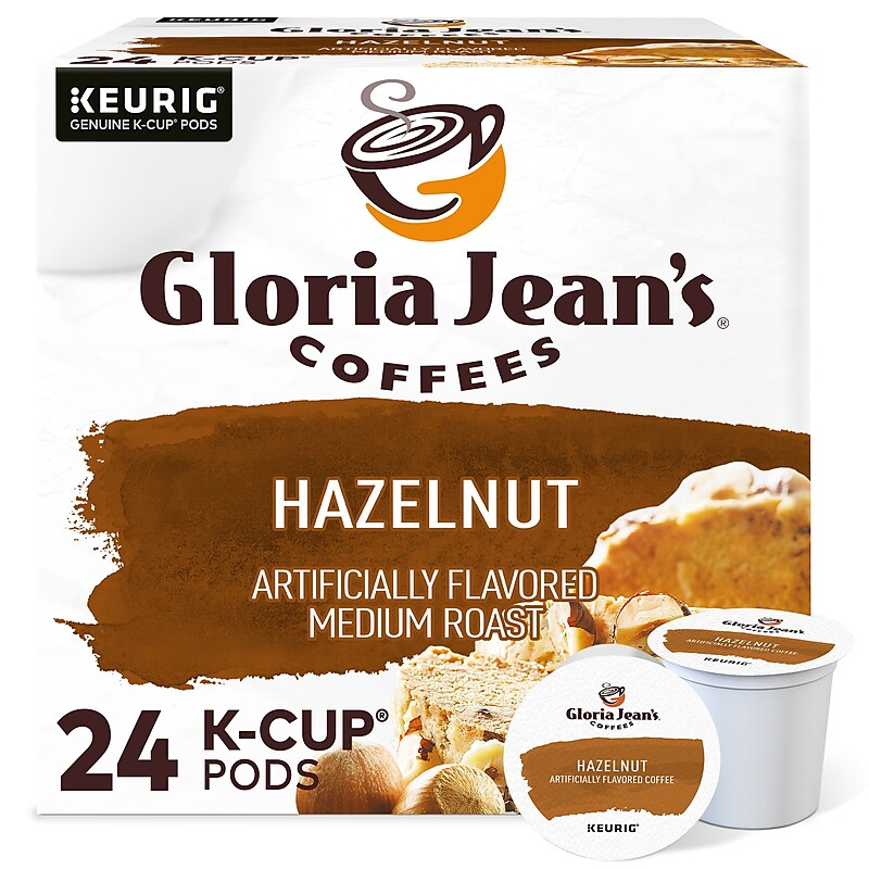 Gloria Jean's Hazelnut Coffee, Medium Roast, 0.33 oz. Keurig® K-Cup® Pods, 24/Box (60051-052) image 1