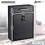 AdirOffice Steel Large Wall Mounted Drop Box Interoffice Mailbox, Key Lock, Black (631-04-BLK-PKG)~#|#~41FCBCC0-58C5-4334-BA58108F7FE888E0_sc7