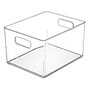 iDESIGN Small Stackable Plastic Storage Bin, Clear (03640)~#|#~42017C6F-A88F-487D-B2D29394E8FD03C6_sc7