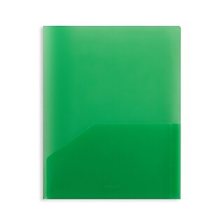 Staples Matte 2-Pocket Plastic Portfolio Folder with Fasteners