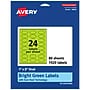 Avery Oval Multipurpose Labels, 1" x 2", Bright Green, 1920/Box (94053)~#|#~42057C92-AEE1-4037-AA467DB03D26BE11_sc7