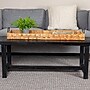 Storied Home Oversized Hand-woven Rattan Tray with Metal Handles (EC1581)~#|#~42063498-2CB4-4480-86428EDD2C2130CA_sc7