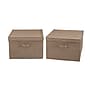 Household Essentials Extra Large Stackable Folding Fabric Storage Bin, 10" x 16"x 19", 52.64 Qt., Beige, 2/Pack (7815-1)~#|#~4206A591-566E-49ED-A9FD0D97523D5CE2_sc7