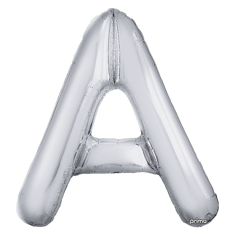 Party City (Air-Filled) 16" "A" Foil Balloon, Silver, 2/Pack (AM60050265-18) image 1