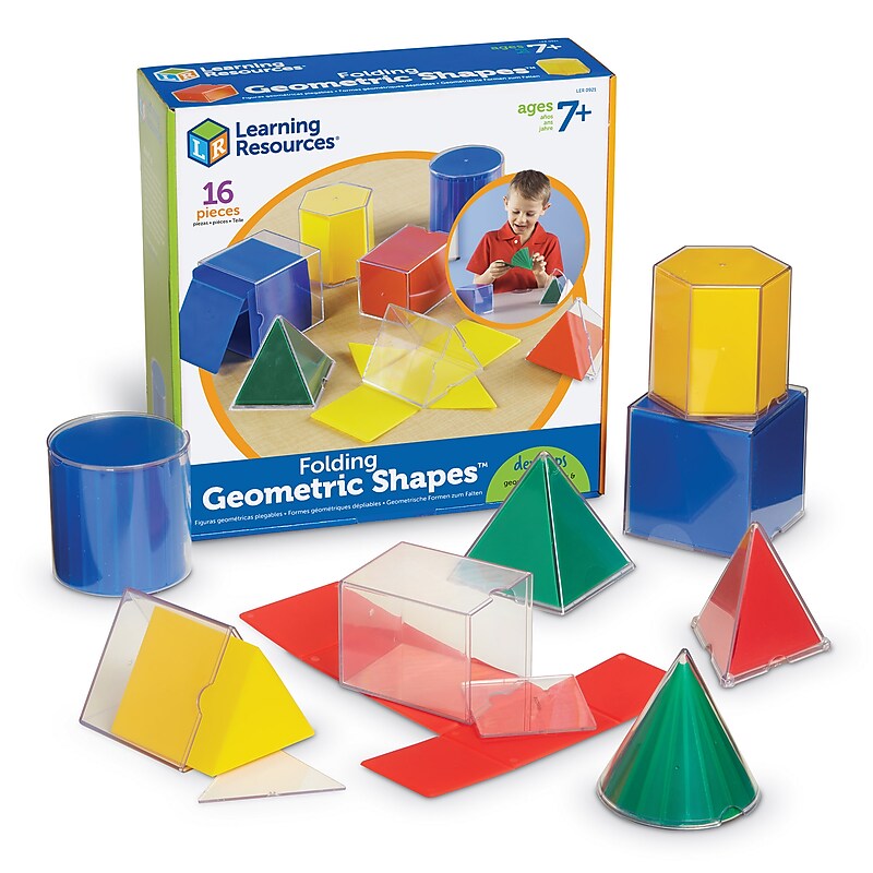 Learning Resources Folding Geometric Shapes, Geometry Accessories, 16 Pieces, (LER0921) image 1