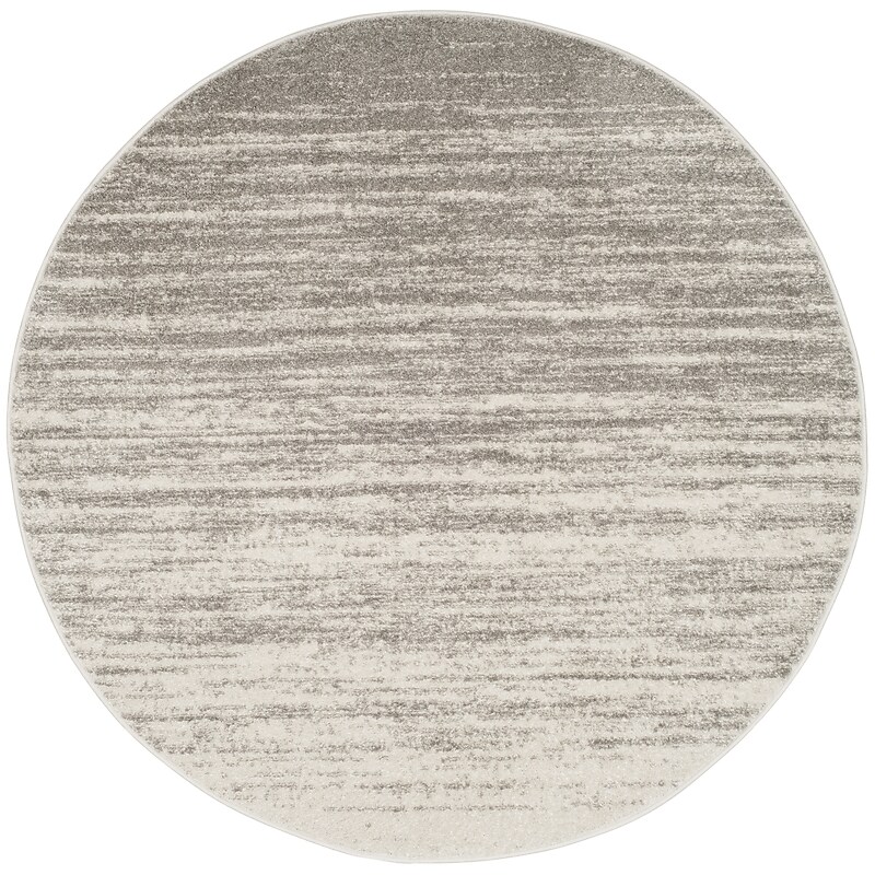 Safavieh Adirondack Collection 6' Round Area Rug, Machine Made, Light Grey/Grey (ADR113C-6R) image 1