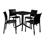 Regency Niche Terrace 5-Piece Square Dining Set, 31.5"D x 31.5"W, Black (TOB3131BK41BK)~#|#~421A21CE-6456-4DF2-80E3A2B61467A248_sc7