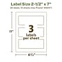 Avery EcoFriendly Laser/Inkjet Rectangle Multipurpose Labels, 2-1/2" x 7", White, 30/Pack (94247)~#|#~421D527A-2CFE-4BA3-BA82A4E0C50120FA_sc7