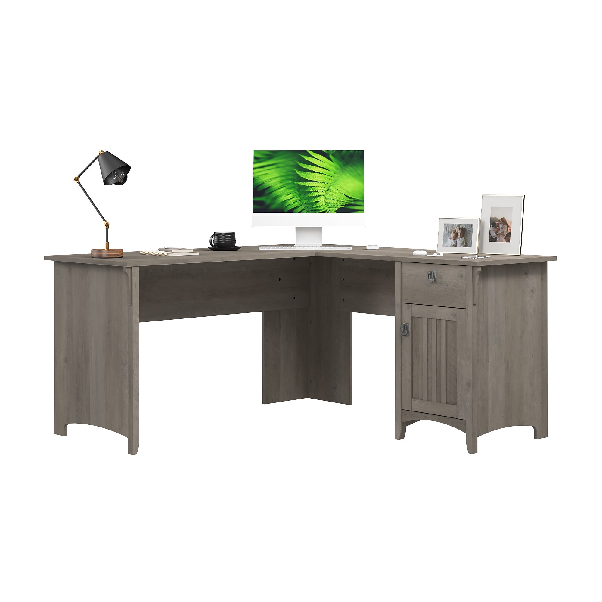 Bush Home Salinas 60W L Shaped Desk with Storage, Driftwood Gray (SAD160DG-03) Sansujyuku sansujyuku.com