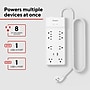 Staples TECH 8-Outlet 2-USB Port Surge Protector, 6', 2100 Joules, White (ST62775)~#|#~421E0107-9A07-4BA2-A243E6EA444B9D86_sc7