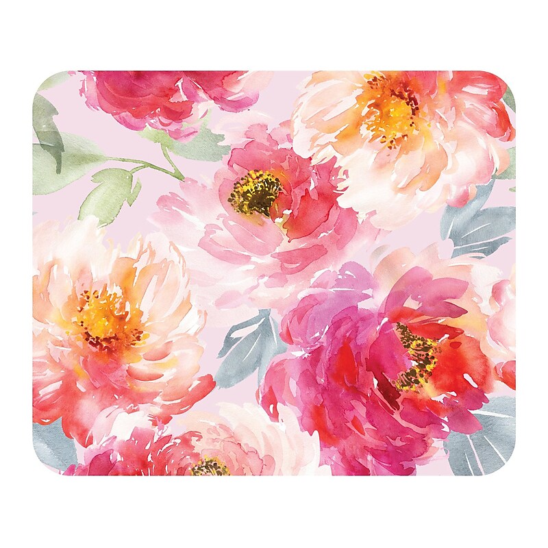 OTM Essentials Prints Series Watercolor Peonies Non-Skid Mouse Pad, Multicolor (OP-MH-Z131A) image 1
