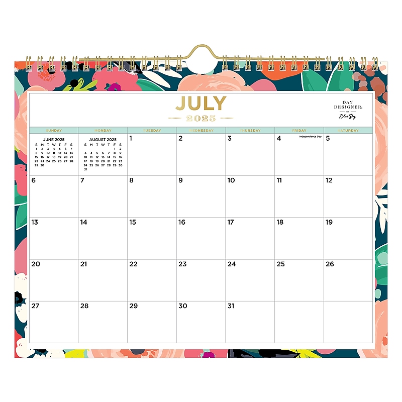 2025-2026 Day Designer for Blue Sky Secret Garden 11" x 8.75" Academic Monthly Wall Calendar (155454) image 1