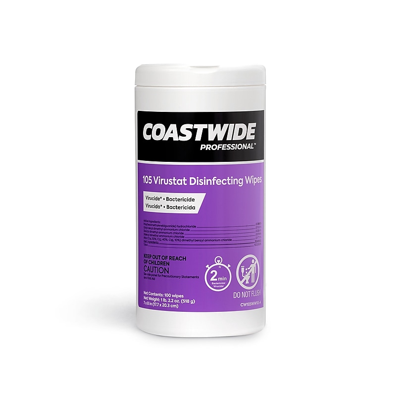 Coastwide Professional™ Disinfecting Wipes, 100 Wipes/Container, 600 Wipes/Carton (CW105WW10-ACT) image 1