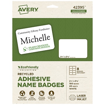 Brother DK-12343PK Die-Cut Paper Labels - 2.3 X 3.4 Black Print On White Adhesive Name Badge Label - 3 Pack - DK12343PK - Binders & Laminators