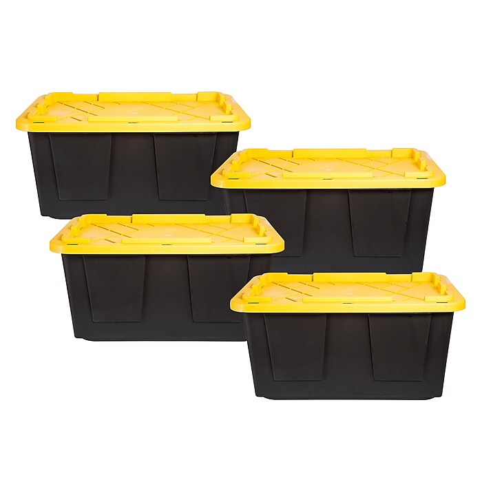Greenmade 27 Gallon Storage Bin with Snap Lid, Plastic, Black