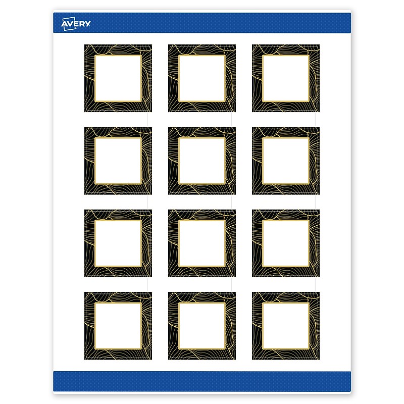 Avery Laser/Inkjet Square Multipurpose Labels, 2" x 2", White, 120/Pack (S00ETE) image 1