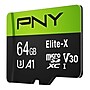 PNY Elite-X 64GB microSDXC Memory Card with Adapter, Class 10, UHS-I, V30 (P-SDU64GU3100EX)~#|#~423A30F6-9A10-4B67-B135090784892D54_sc7