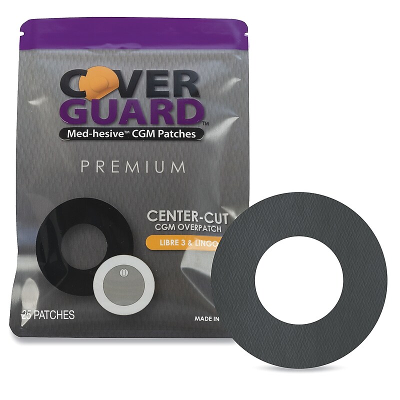 CoverGuard Center-Cut CGM Overpatch Freestyle Libre 3, Black, 25/Pack (101-100B) image 1