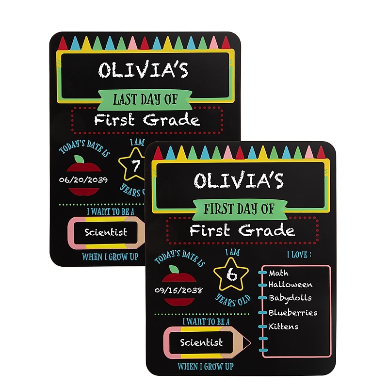Pearhead First and Last Day of School Reversible Chalkboard Sign (74088) image 1