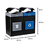 Commercial Zone Avante Series Polyethylene Dual-Stream Trash and Recycling Center, 110 Gallon, Black (787202MSA)~#|#~4243AA32-71BA-40F4-945ECB6A1AF7D6AA_sc7