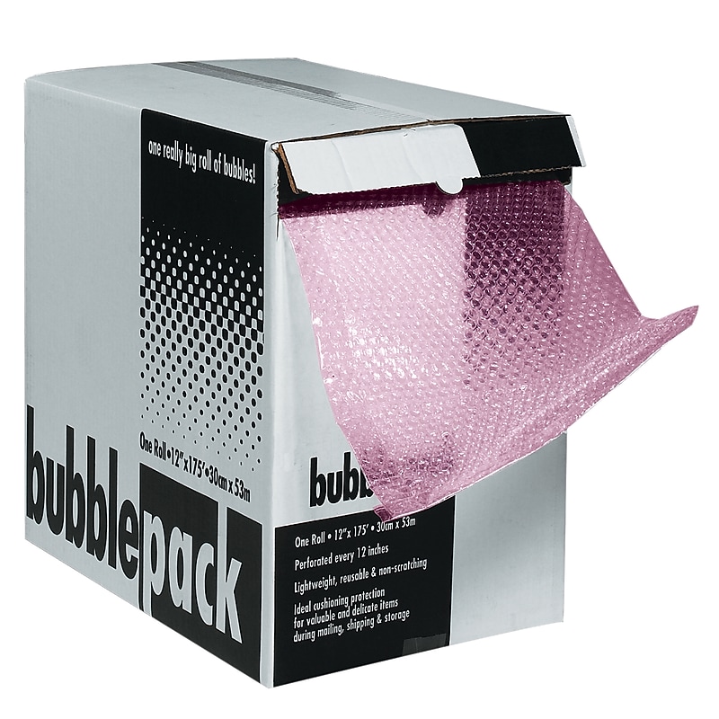 1/2" Antistatic Bubble Roll with Dispenser, 12" x 250' (BD1212AS) image 1