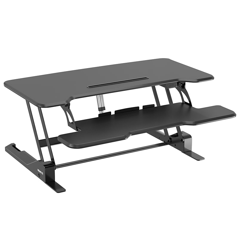Mount-It! 38"W Electric Rectangular Adjustable Standing Desk Converter, Black (MI-8010) image 1