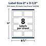Avery Laser/Inkjet Rectangle Removable Labels, 2" x 3.5", White, 200 Labels/Pack (94238)~#|#~424F88F7-1600-4019-AE51BE170EBD7640_sc7
