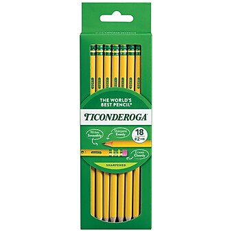 Ticonderoga The World's Best Pencil Pre-Sharpened Wooden Pencil, 2.2mm, #2 Soft Lead, 18/Pack (X13818X)