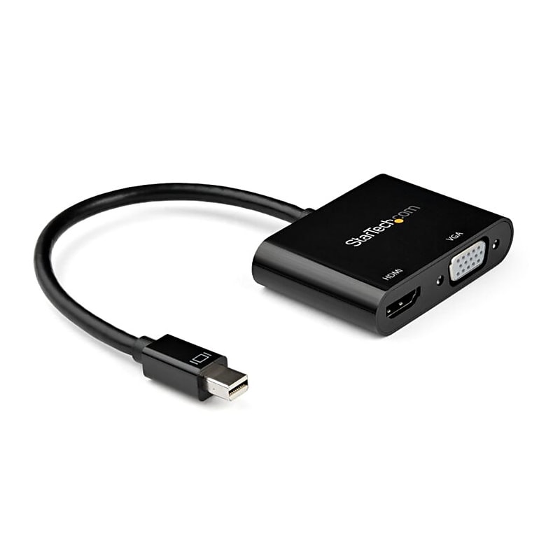 Startech Mini DisplayPort to HDMI VGA Adapter, Black (MDP2VGAHD20) image 1