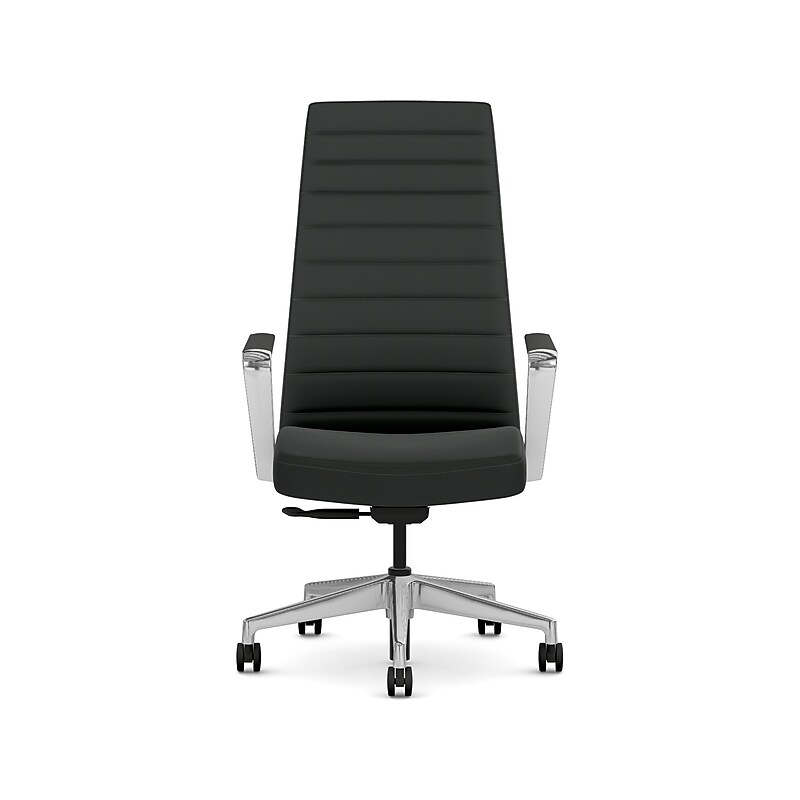HON Cofi Fabric Swivel Executive Chair, Black/Polished Aluminum (HCFEU.W0.STC.P.H.UR10.CHSTC09.PA) image 1