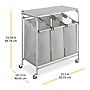 Whitmor 3-Section Rolling Laundry Sorter, Metal, Gray (6705-7885-BB)~#|#~425AC328-98E2-4703-BB9D9CE498392AE7_sc7