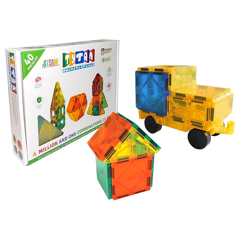 Tytan Toys Magnetic Tiles & Building Blocks, 40 Pieces (ACTYT013) image 1