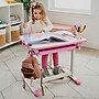 Mount-It! 26"W Kid's Desk with Chair, Pink (MI-10203)~#|#~425F8330-5117-4F9A-BA9390C83BBEF479_sc7